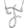 Buy 14 Karat White Gold Letter F 0.10 Carat  Diamond 17 inch Necklace