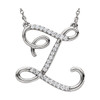 14 Karat White Gold Letter Z 0.12 Carat  Diamond 17 inch Necklace