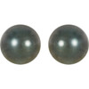 14K Palladium White 8mm Round Genuine Tahitian Pearl Earrings