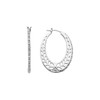 White Diamonds set in 14 Karat White Gold 0.33 Carat Diamond Hoop Earrings