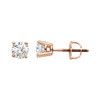 14 Karat Rose Gold 0.75 Carat Diamond Stud Earrings