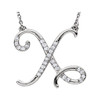 Shop Sterling Silver Letter X 0.12 Carat  Diamond 16 inch Necklace