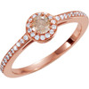 14 Karat Rose Gold 0.40 Carat Diamond Engagement Ring
