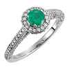 Platinum Emerald and 0.60 Carat Diamond Engagement Ring