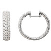 18 Karat Gold Natural 4 Carat Diamond Inside Outside Hoop Earrings