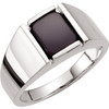 Sterling Silver Mens Onyx Ring