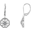 14 Karat White Gold .04 Carat Diamond Lever Back Earrings