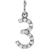 14 Karat White Gold .06 Carat Diamond Numeric Charm or Pendant