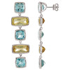 Genuine Topaz Earrings in Sky Genuine Topaz and Lime Quartz Multi Gemstone Earrings