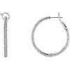 Shop 14 Karat White Gold 2.00 Carat Diamond Inside Outside Hoop Earrings