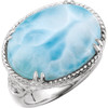 Larimar Ring in Larimar Rope and Scroll Design Ring