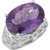 Exquisite Oval Genuine AAA Amethyst Openwork Ring