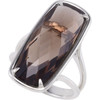 Sterling Silver 25x10mm Smoky Quartz Ring