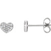 14 Karat White Gold 0.17 Carat Diamond Heart Earrings