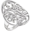 Buy Sterling Silver .06 Carat Diamond Scroll Bead Blast Ring Size 6