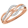 14 Karat Rose Gold with White Rhodium Plating 0.12 Carat Diamond Ring