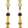 18 Karat Vermeil 30mm Multi Gemstone Hoop Earrings