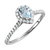 Buy 14 Karat White Gold Aquamarine and 0.40 Carat Diamond Engagement Ring