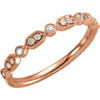 Quality 14 Karat Rose Gold Gold 0.12 Carat TW Diamond Ring Size 7