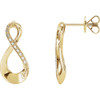 14 Karat Yellow Gold .08 Carat Diamondfinity Inspired Earrings