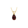 Red Garnet Necklace in 14 Karat Yellow Gold 8x5mm Pear Rhodolite Garnet Solitaire 18 inch Necklace