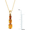 14 Karat Yellow Gold 3 Stone Citrine 18 inch Necklace