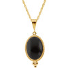 14 Karat Yellow Gold 14x10 Oval Cabochon Onyx 18 inch Necklace
