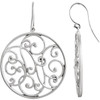 Buy Sterling Silver 0.10 Carat Diamond Scroll Earrings