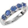 Buy 14 Karat White Gold Ceylon Blue Sapphire and .03 Carat Diamond Ring