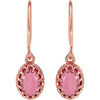 14 Karat Rose Gold Rhodolite Garnet Earrings