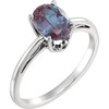 14 Karat White Gold Lab Grown Alexandrite Ring