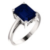 Sapphire in 14 Karat White Gold 9x7mm Scroll Setting Ring Mounting