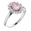 Shop 14 Karat White Gold Morganite and 0.33 Carat Diamond Ring