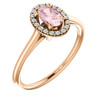 14 Karat Rose Gold Morganite & 0.10 Carat Diamond Ring