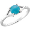 Buy 14 Karat White Gold 6mm Round Turquoise Cabochon Ring