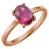 14 Karat Rose Gold 8x6mm Oval Rhodolite Garnet Cabochon Ring