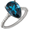 Shop 14 Karat White Gold London Blue Topaz & 0.25 Carat Diamond Ring
