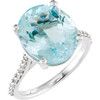 Buy 14 Karat White Gold Sky Blue Topaz and 0.25 Carat Diamond Ring