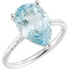 14 Karat White Gold Sky Blue Topaz Rope Ring