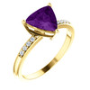 Shop 14 Karat Yellow Gold Genuine AAA Amethyst and .08 Carat Diamond Ring