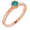 Lab Grown Alexandrite set in 14 Karat Rose Gold 4 mm Round Lab Alexandrite Ring