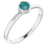 Lab Grown Alexandrite in Platinum 4 mm Round Lab Alexandrite Ring