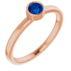 Genuine Sapphire Ring in 14 Karat Rose Gold 4 mm Round Genuine Sapphire Ring