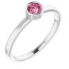 Pink Tourmaline in Platinum 4 mm Round Pink Tourmaline