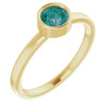 Lab Grown Alexandrite set in 14 Karat Yellow Gold 5 mm Round Lab Alexandrite Ring