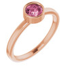 Pink Tourmaline in 14 Karat Rose Gold 5 mm Round Pink Tourmaline