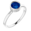 Platinum Mounting set with 6 mm Round  Sapphire Ring