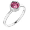 Pink Tourmaline in Platinum 6 mm Round Pink Tourmaline
