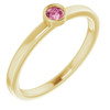 Pink Tourmaline in 14 Karat Yellow Gold 3 mm Round Pink Tourmaline