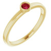 Genuine Ruby Ring in 14 Karat Yellow Gold 3 mm Round Ring